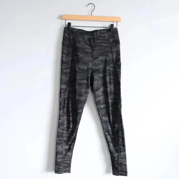 Dragon Fit Women's Small Black Camouflage Side Pockets Skinny Stretch Leggings - Picture 2 of 9